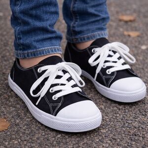 Target Kids Black and White Lace-Up Sneakers